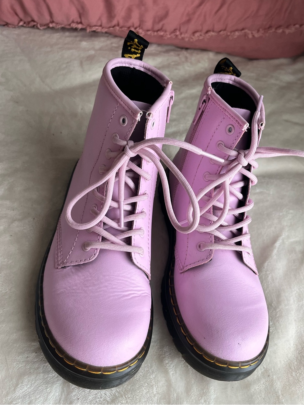 Dr. Marten’s Kids Pastel Lilac Lace-Up Leather Boots - Picture 2 of 5